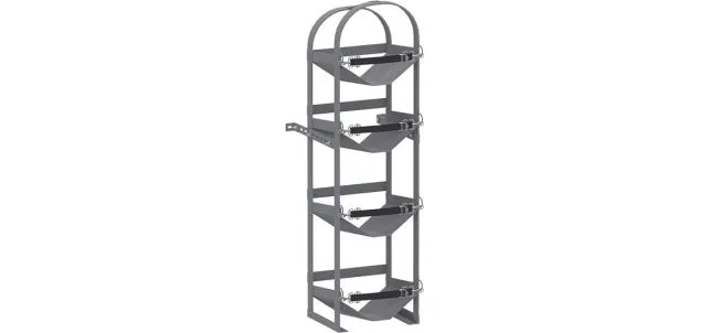 40101 – HOLMAN Van Storage System Refrigerant Tank Rack, Bolts to Van Wall Holds Four 30 Pound Tanks/ Two 50 Pound Ta...